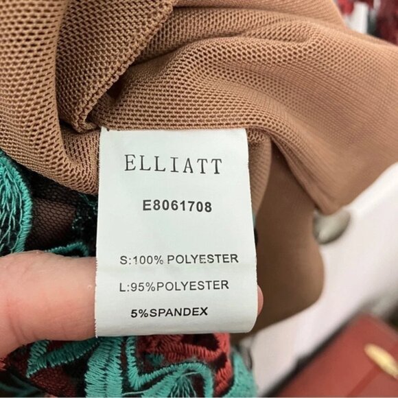 Elliatt Sheer Mesh Overlay Floral Mod Embroidery Mini Dress - Picture 7 of 9